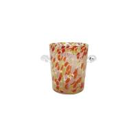 Vibrant 3.5-Quart Confetti Glass Ice Bucket with Handles