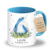 LOOXIS Personalisierte Tasse für Kinder – Einhorn, 325ml, Keramik