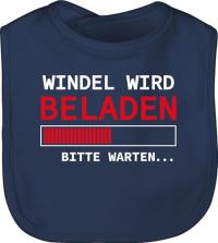 Lustiges Baby-Lätzchen mit Spruch - Navy Blau für werdende Eltern