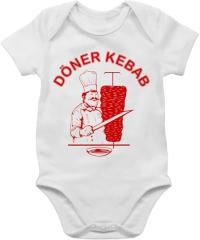 Lustiger Shirtracer Baby Body mit Döner Kebab Logo für Karneval