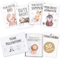 Marvelights Meilensteinkarten Baby - 50 Karten im Boho Stil