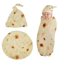 Yuehuamech Neugeborene Baby Burrito Swaddle Decke mit Hut