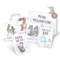 Marvelights Meilensteinkarten Baby - 50 Karten im Boho Stil